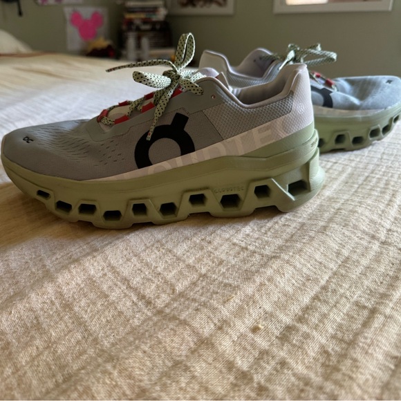 On Running Sneakers in Gray and Green - Picture 1 of 7
